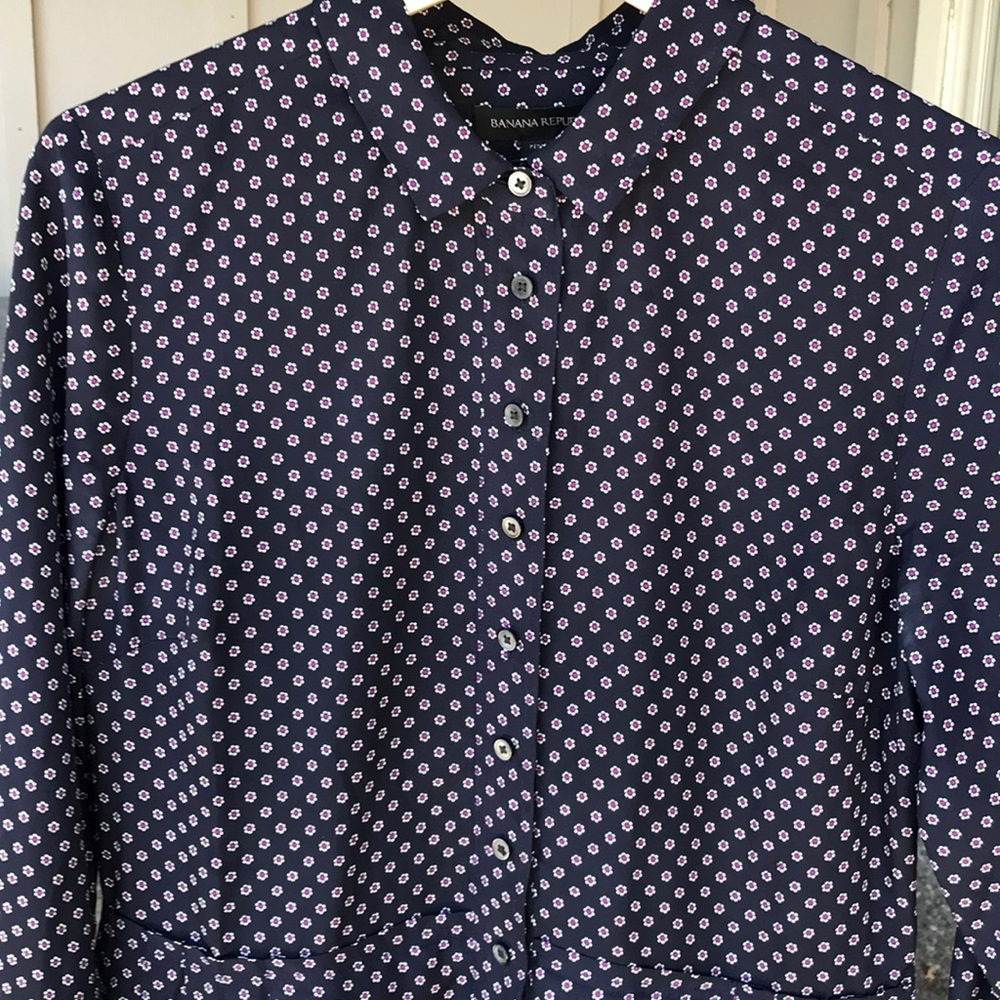 Banana Republic long sleeve pleated dress size 10P